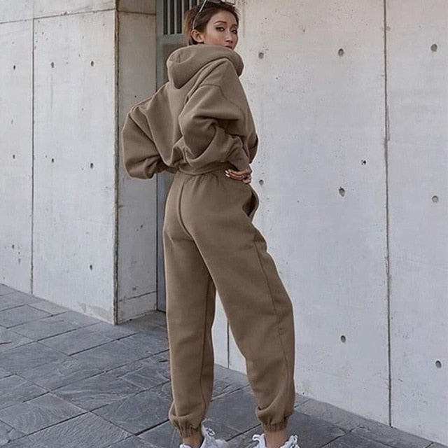 Women Warm Hoodie and Pants Set vampyy.shop