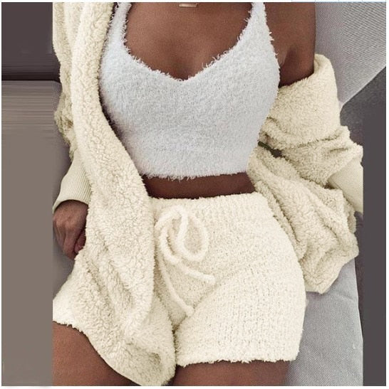 Fluffy Three Piece Set 2-Farbig vampyy.shop