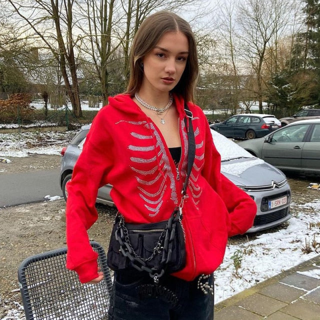 Frauen Gothic Zipper vampyy.shop
