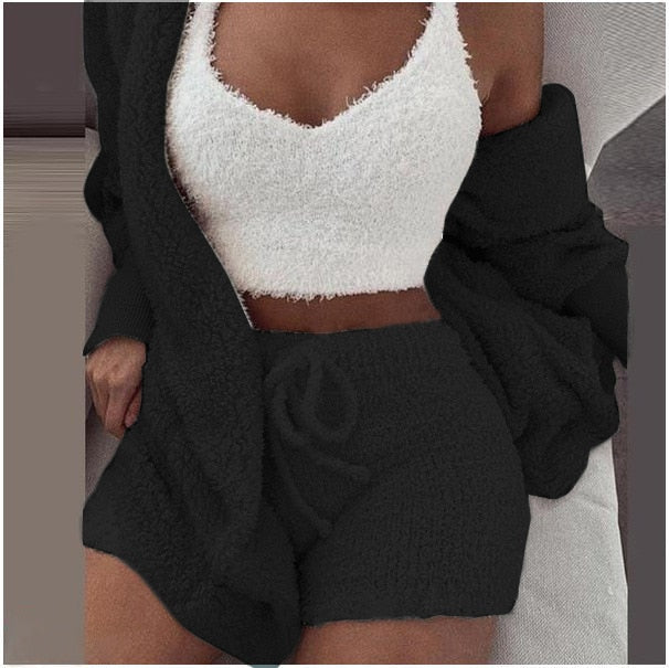 Fluffy Three Piece Set 2-Farbig vampyy.shop