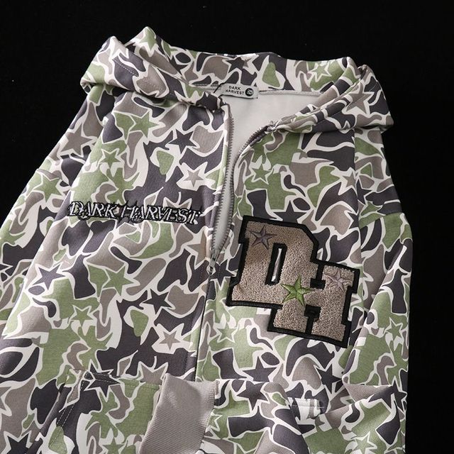Embroidery Cool Camouflage Zipper vampyy.shop