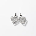 Ovale Zirkon-Herzohrringe aus rhodiniertem Metall vampyy.shop