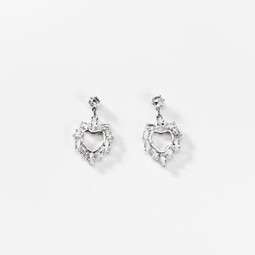 Festliche Zirkonohrringe aus rhodiniertem Metall vampyy.shop