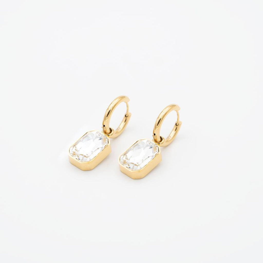 18k Vergoldete Ohrringe „Royal White“ vampyy.shop