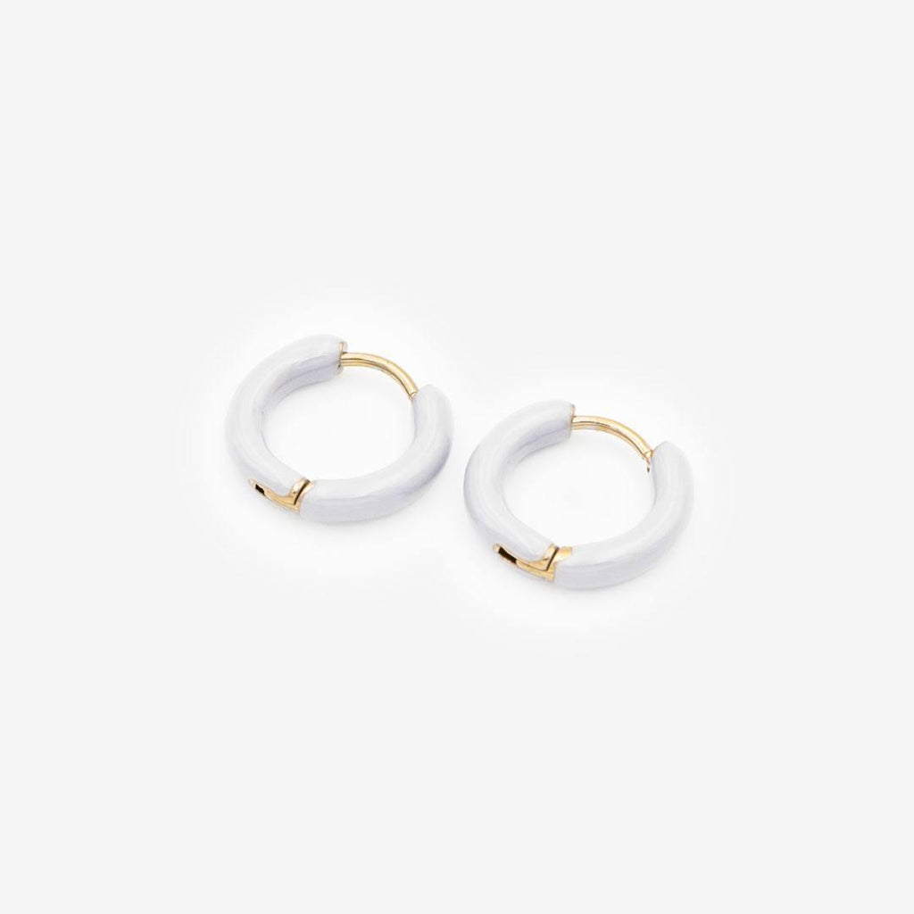 18k Vergoldete Ohrringe „white Circle“ vampyy.shop