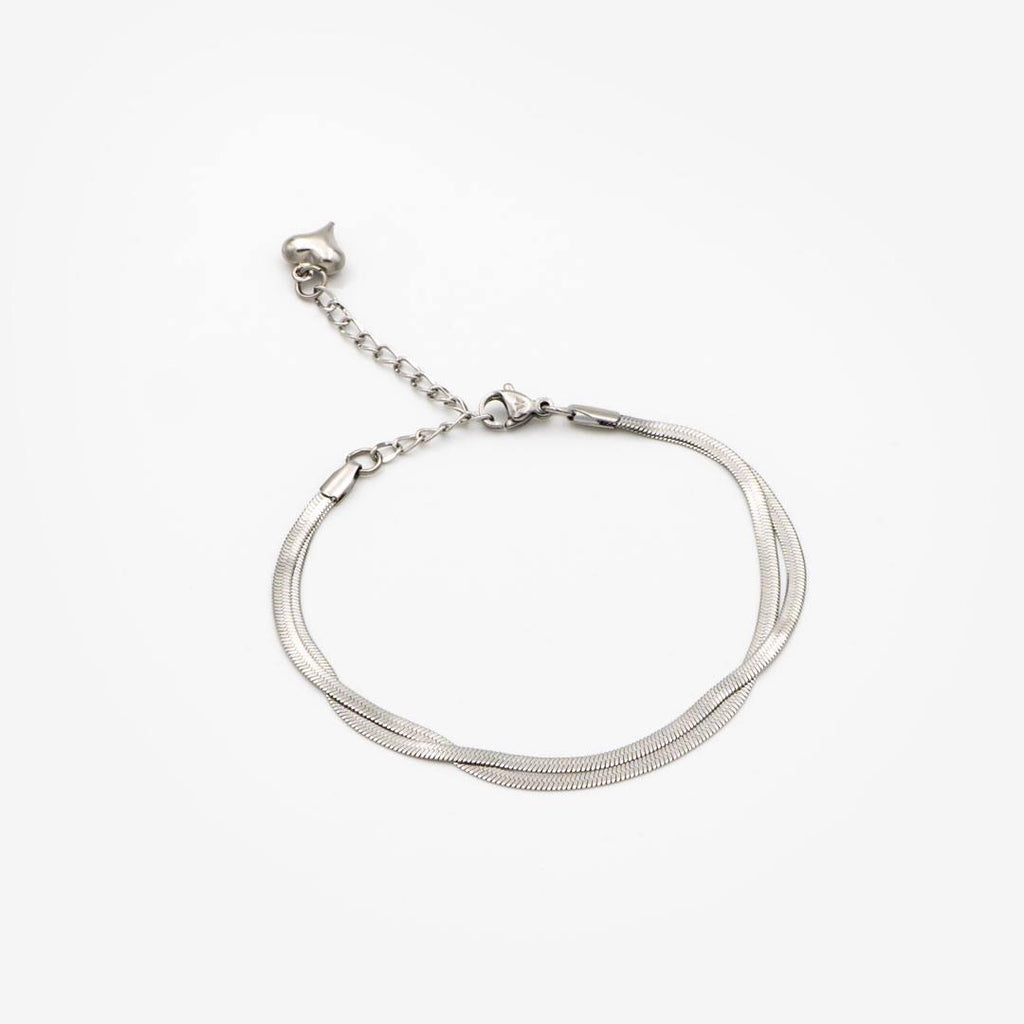 Edelstahl-armband „double Snake & Heart“ vampyy.shop