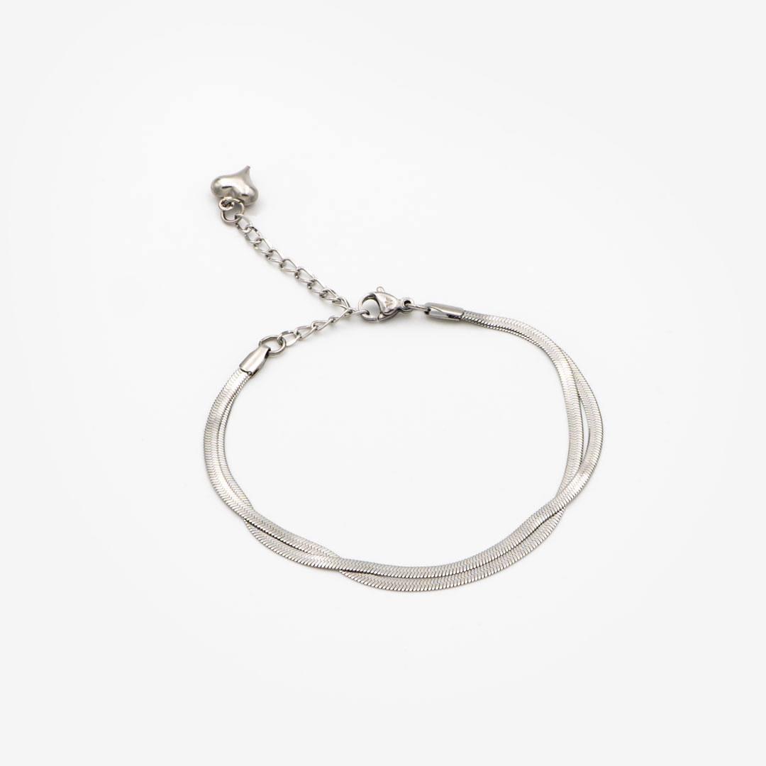 Edelstahl-armband „double Snake & Heart“ vampyy.shop