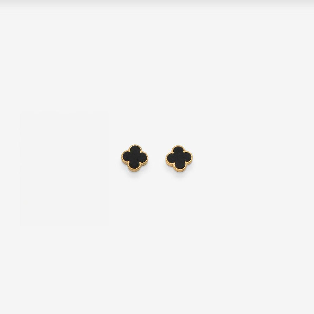 18k Vergoldetes Schmuck-set „black Four-leaf clovers" vampyy.shop