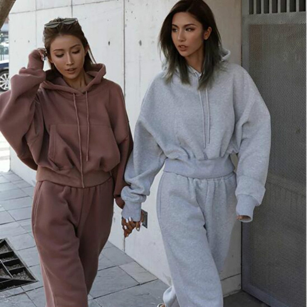 Women Warm Hoodie and Pants Set vampyy.shop