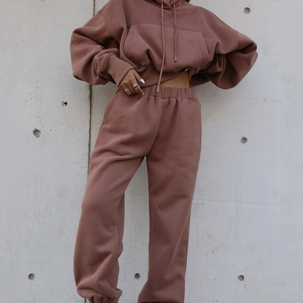 Women Warm Hoodie and Pants Set vampyy.shop